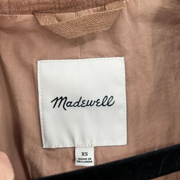 MADEWELL Women's Brown Gauzy Cotton Linen Relaxed Oversize Larsen Blazer Size XS - Picture 11 of 12